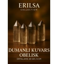 Dumanlı Kuvars Kazık Obelisk Şifa Kristali – Negatif Enerji Temizleyici Doğal Taş Sütun