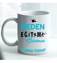 Kişiye Özel İsim ve Fotoğraf Baskılı Beden Eğitimi Öğretmeni Temalı Kupa Bardak No:001