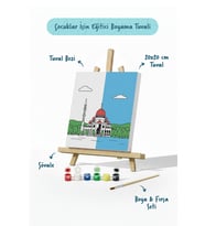 Kırmızı Kubbeli Cami Şövaleli Boya Seti 20x20