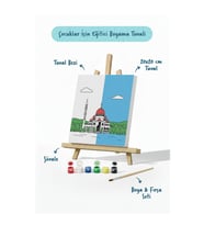 Kırmızı Kubbeli Cami Şövaleli Boya Seti 20x20