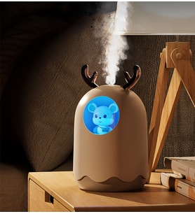 QASUL Karikatür Hava Nemlendirici Usb Mini Su Difüzör Led Lamba Buhar Makinesi H20humidifier
