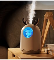 QASUL Karikatür Hava Nemlendirici Usb Mini Su Difüzör Led Lamba Buhar Makinesi H20humidifier