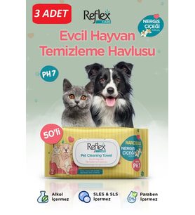 Reflex Care Evcil Hayvanlar İçin Çok Amaçlı Hijyenik Temizleme Havlusu 50’li – N