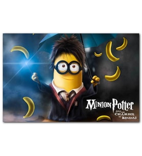 Cakatablo Minnion Potter Şemsiye Ve Muzlar Görsel MDF Tablo