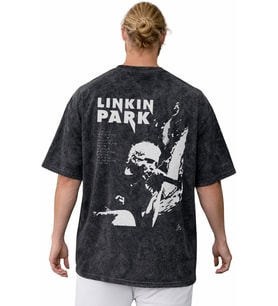Linkin Park Rock Metal Müzik Grubu Baskılı Unisex Oversize Vintage Yıkamalı Tişört