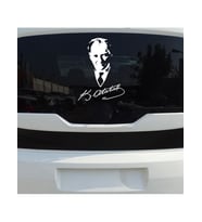 Atatürk İmza Arka Cam Sticker 30Cm