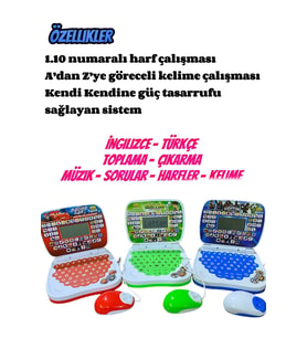 Süper Kahramanlar Eğitici Oyuncak Bilgisayar Oyuncak Laptop Türkçe İngilizce 100 Fonksiyonlu
