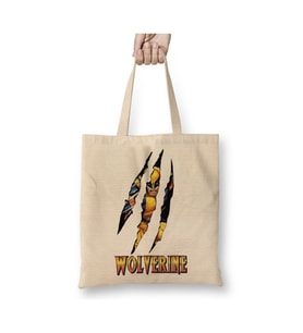 Wolverine Beyaz Bez Çanta Uzun Saplı Alışveriş Çantası Plaj Çantası