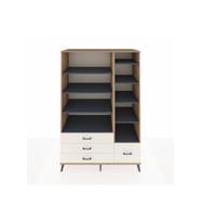 Kronos Dolap 9 Raflı 4 Çekmeceli  132x59x195 Çam-Antrasit/Aytaşı