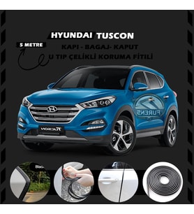 Hyundai Tuscon Oto Araç Kapı Koruma Fitili 5metre Parlak Siyah Renk
