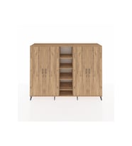 Hyperion Dolap 12 Raflı 4 Kapaklı 220x44x163 Çam-Çam