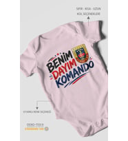 Benim Dayım Komando! Kısa Kollu Bebek Body %100 Pamuk
