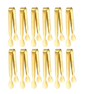 304 Çelik 12 li Mini Gold 11 cm  Buz Ve Şeker Maşası cin624sr-12