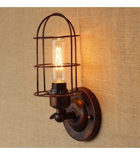 RİOLİGHT RETRO BAKIR ESKİTME MAFSALLI KAFES METAL DUVAR APLİK