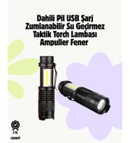 2000 Lümen LED El Feneri - Suya Dayanıklı, Odaklı, Klipsli