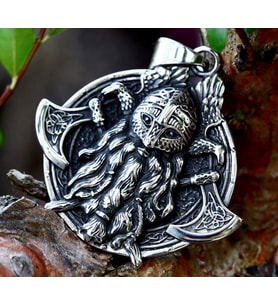 Çift taraflı Kullanım  Odin  Savaşçı Viking Kolye  / Viking  Çift Balta Kolye/ Viking Pusula Kolye