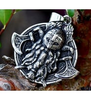 Çift taraflı Kullanım  Odin  Savaşçı Viking Kolye  / Viking  Çift Balta Kolye/ Viking Pusula Kolye