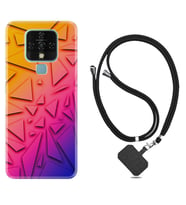 Tecno Camon 16 18P Pova Kılıf Boyun Askılı Silikon Üçgenler 1635