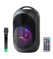 Shile SL-2018A El Mikrofonlu-Kumandalı Usb Sd Kart Bluetooth Rgb Işıklı Taşınabilir Şarjlı Seyyar Anfi Hoparlör
