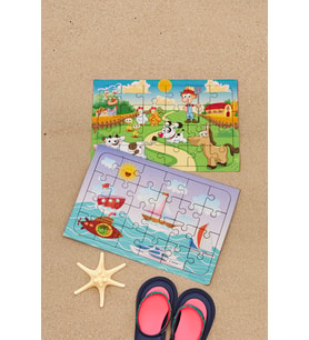 Okul Öncesi Başlangıç Yapboz Çiftliğim Ve Deniz Araçları Ahşap Puzzle Set