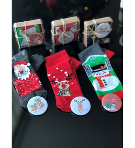 3 Adet Yılbaşı Christmas Çorap Seti Yeni Yıl Temalı Açacak Yılbaşı Hediyesi Seti