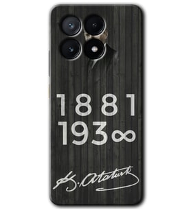 Poco x6 Pro Kılıf HD Desen Baskılı Kılıf - Atatürk Ahşap İmza