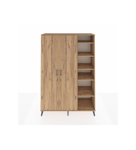 Hyperion Gardrop 7 Raflı 2 Kapaklı Tek Askılı 132x44x195 Çam-Çam