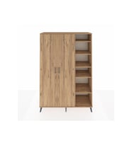Hyperion Gardrop 7 Raflı 2 Kapaklı Tek Askılı 132x44x195 Çam-Çam