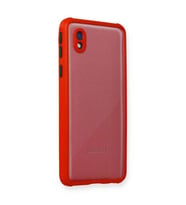 Samsung Galaxy A01 Core Kılıf Miami Şeffaf Silikon - Kırmızı