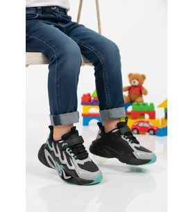 Marcokids Gri Cırtlı Hafif Erkek Çocuk Spor Ayakkabı 161-T5440210 P