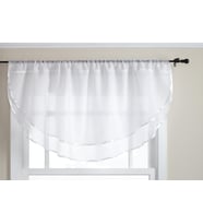 Lexroo Elegance 60 x 24-inç Sheer Voile Ascot Valance, Beyaz