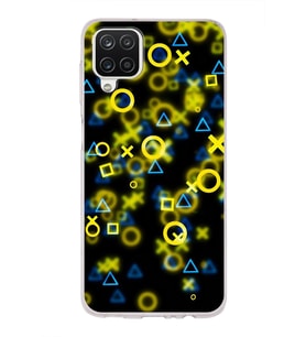 Samsung Galaxy A12 Uyumlu Kapak Semboller Tasarımlı Şeffaf Silikon Kılıf