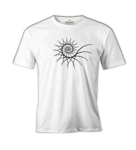 Fractal - Spiral Beyaz Erkek Tshirt