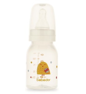Bebedor Desenli PP Biberon 125ML (Kod:23302) Seçenekli (Sarı)