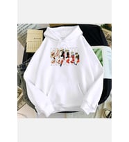 Naruto Evolution Kapşonlu Sweatshirt (Beyaz)