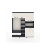 Hyperion Dolap 11 Raflı Tek Çekmeceli 7 Kapaklı 220x44x243 Antrasit-Aytaşı/Aytaşı