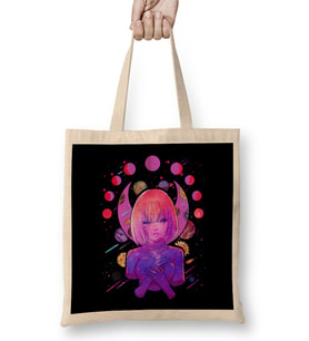 Galactic Celestial Princess Manga Anime Girl Goth Bez Çanta Uzun Saplı