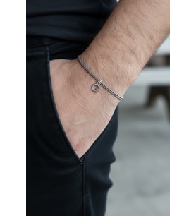 925 Ayar Gümüş 1.6 mm Tilki Kuyruğu Model Harfli Bileklik