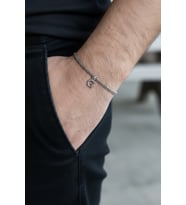 925 Ayar Gümüş 1.6 mm Tilki Kuyruğu Model Harfli Bileklik