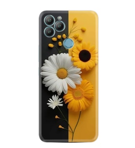 GM22 Kılıf HD Resim Baskılı Sarı Beyaz Çiçek StKd -044