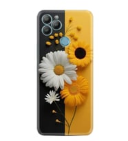 GM22 Kılıf HD Resim Baskılı Sarı Beyaz Çiçek StKd -044