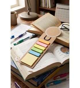 Geri Dönüşümlü Kraft Kitap Ayracı Renkli Yapışkanlı Not Kağıtlı Set - Cetvelli Post-it Kitap Ayraç