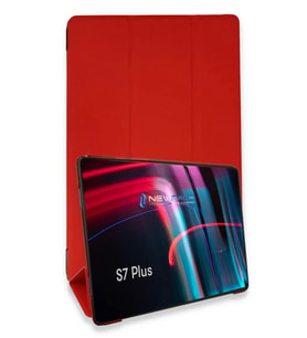 Newface Samsung Galaxy T970 Tab S7 Plus 12.4 Kılıf Tablet Smart Kılıf - Kırmızı