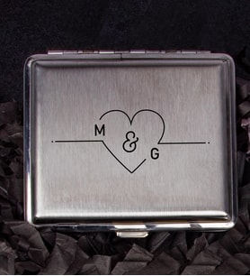 Sevgililere Özel Harfli Metal Sigara Tabakası 106968 (Krem)
