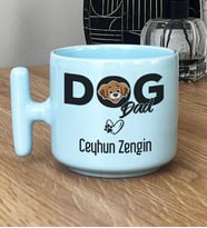Kişiye Özel Dog Dad Hediye Pastel T Kupa Köpek Babası (Mavi)