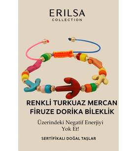 Sertifikalı Çapa Renkli Turkuaz Mercan Firuze Taşı Bileklik – Negatif Enerjiyi Yok Et Gücünü Hisset (Çok Renkli)