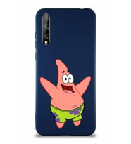 Huawei Y8P Soft Premier Kapak Patrick Yıldız Tasarımlı Silikon Kılıf - Lacivert (Şeffaf)