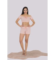 Pembe Straplez Detaylı Şortlu Kadın Pijama Takımı 377