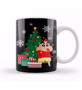 Crayon Shin Chan Around The Christmas Tree Kupa Bardak Porselen
