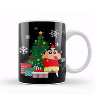 Crayon Shin Chan Around The Christmas Tree Kupa Bardak Porselen